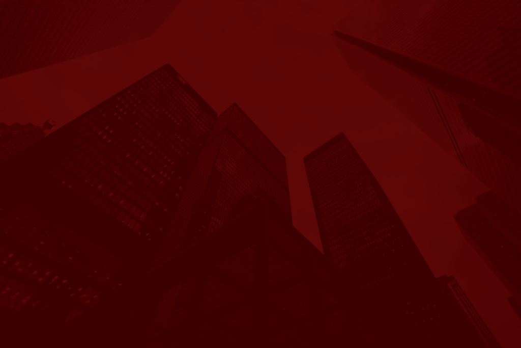Maroon filter over skyscrapers